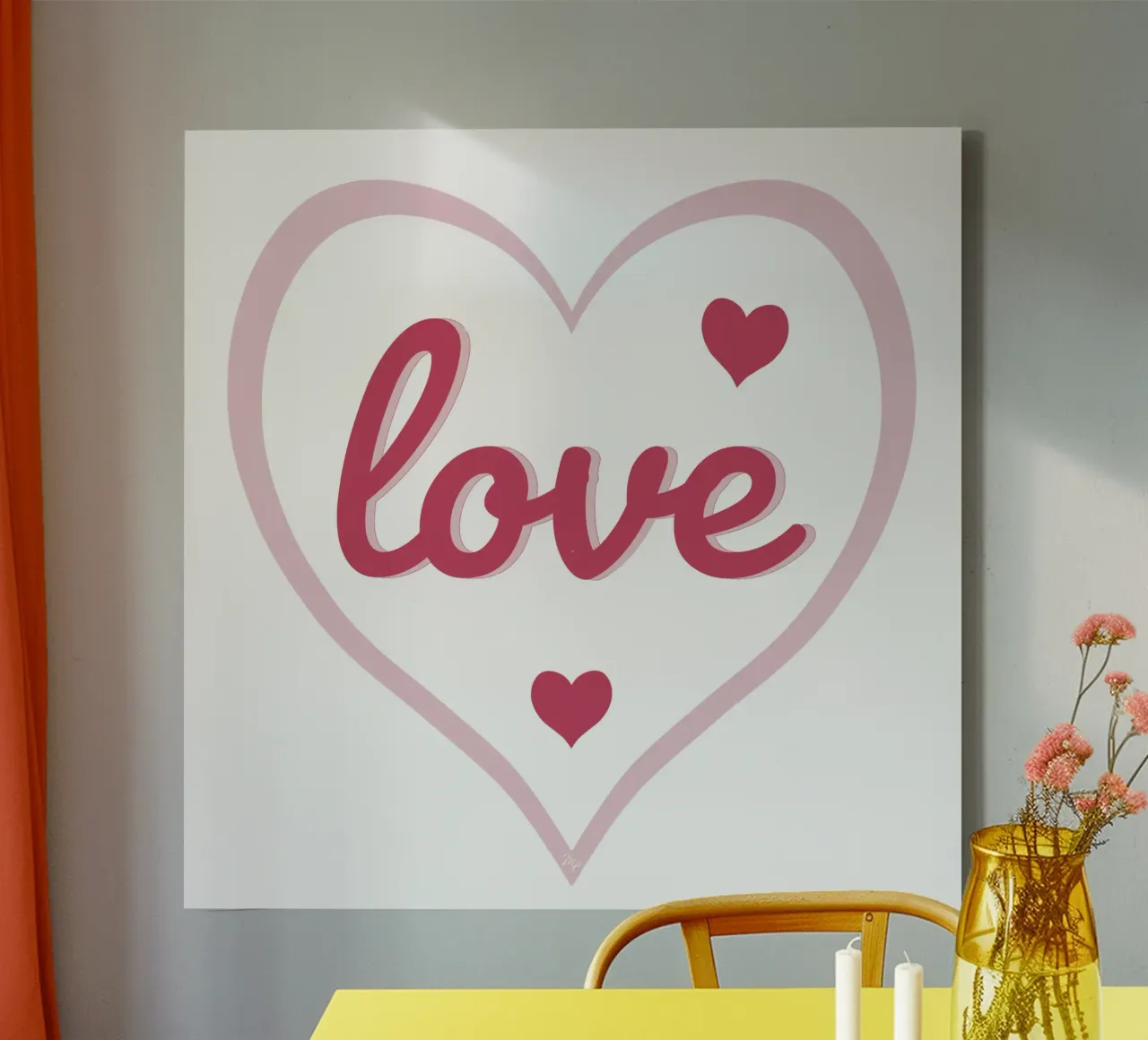 Cuore d'amore tela con Cornice a cassetta da Martina