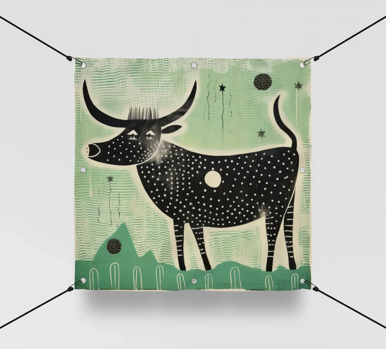 Bue verde 4 telo in pvc da Minimal Animal Art