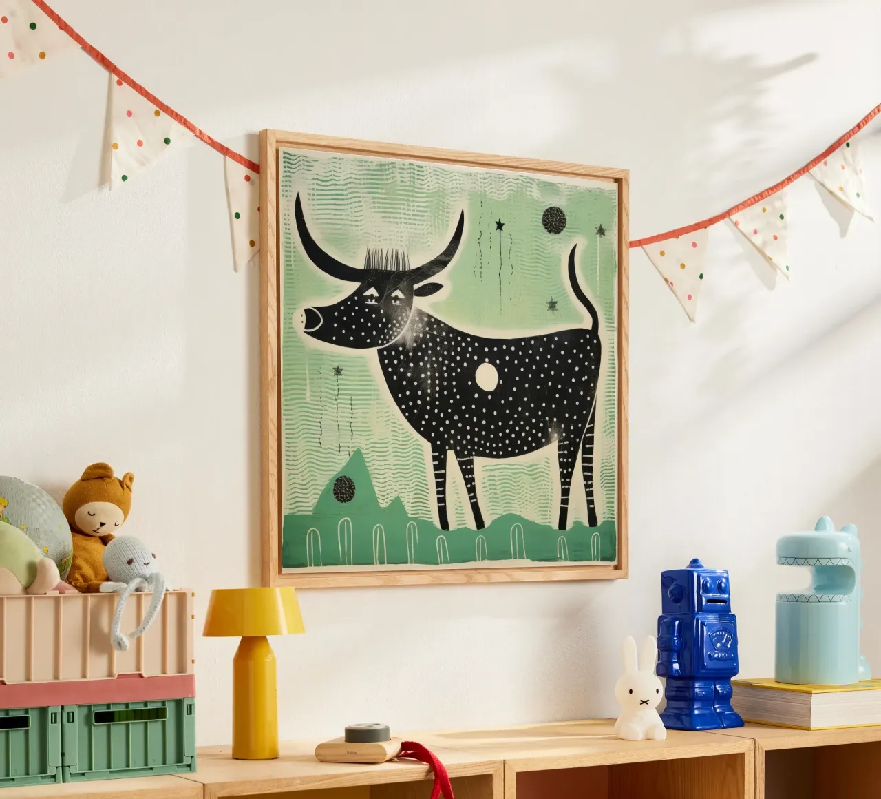 Bue verde plexiglass da Minimal Animal Art