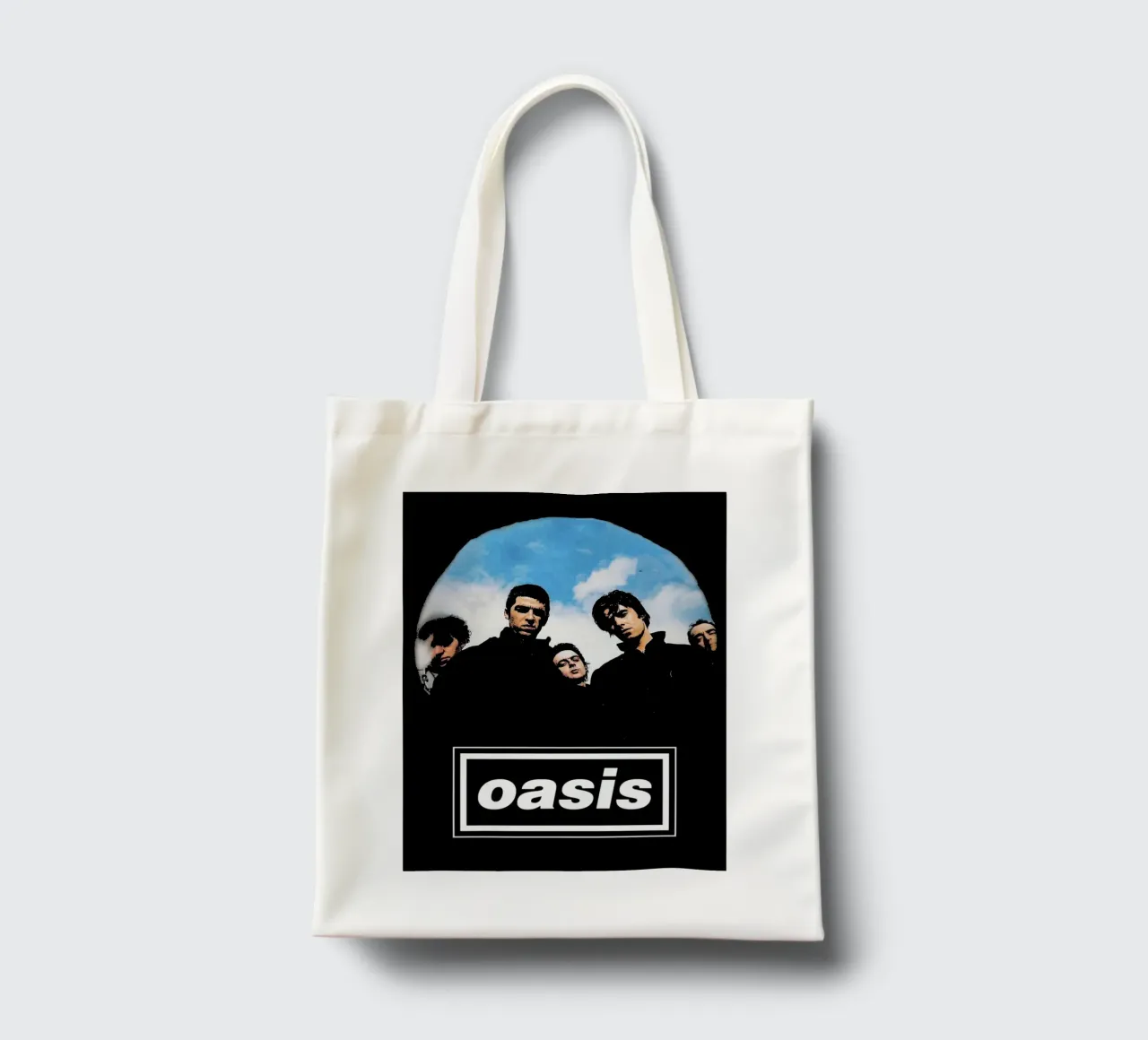 come back oasis britpop music band Art tote bag by music soul