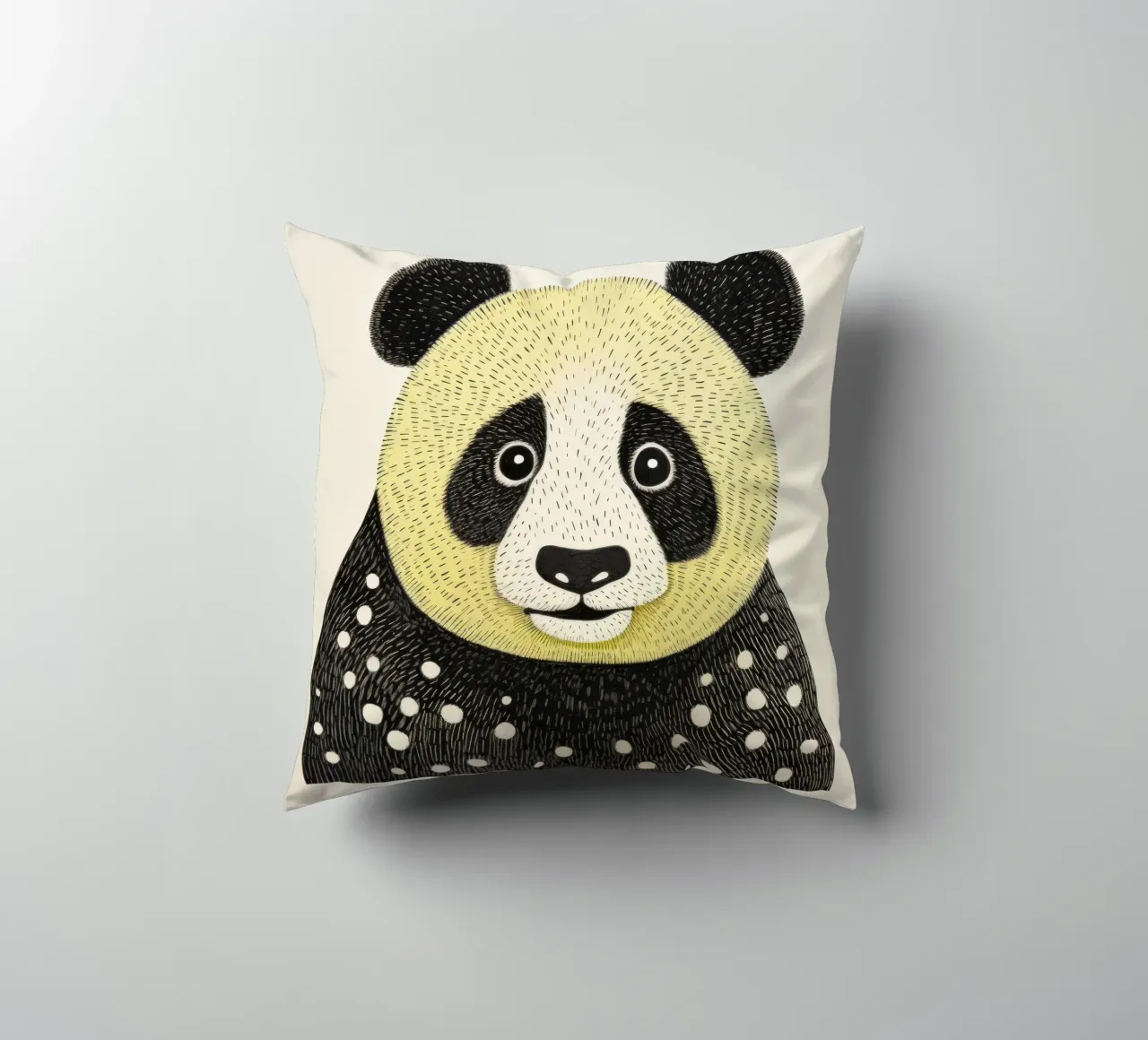 Panda verde 1 cuscino da Minimal Animal Art