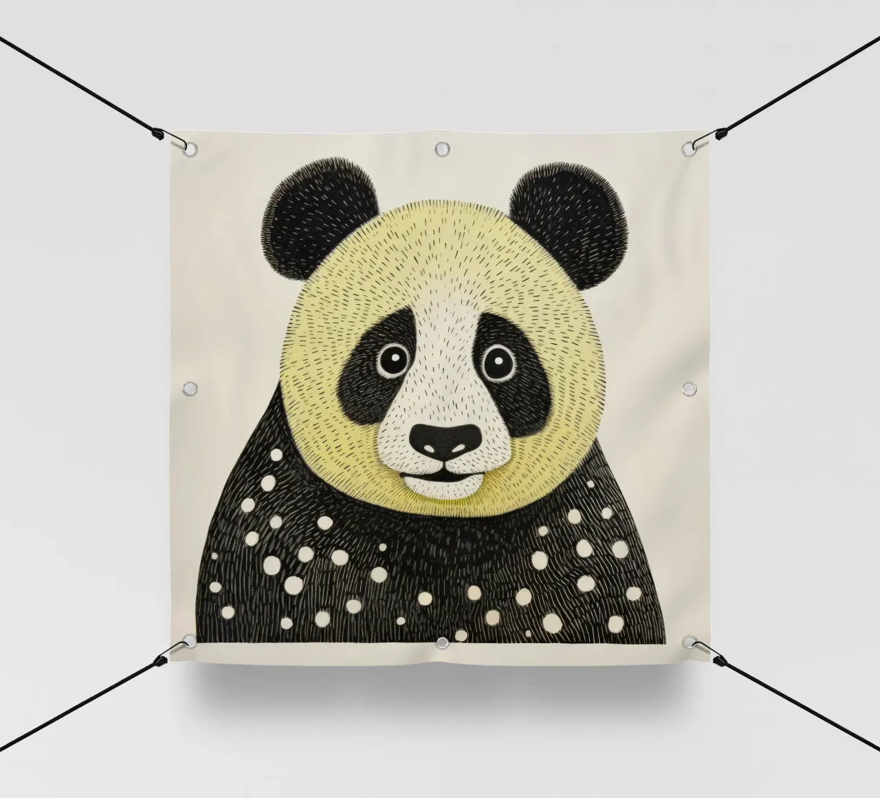 Panda verde 1 telo in pvc da Minimal Animal Art