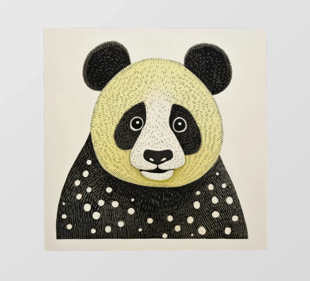 Panda verde 1 telo in pvc da Minimal Animal Art