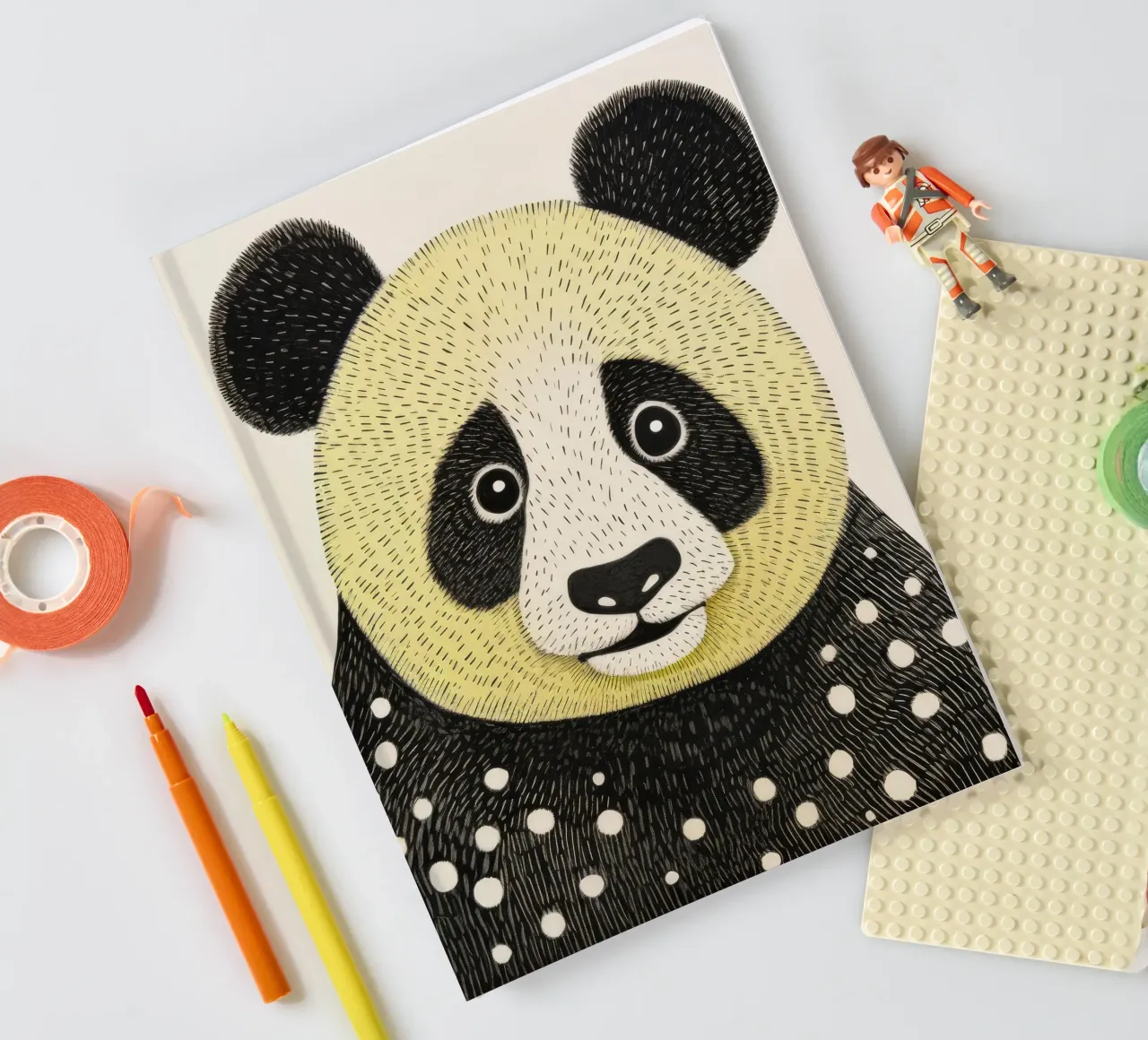 Green Panda 1 notebook by Minimal Animal Art