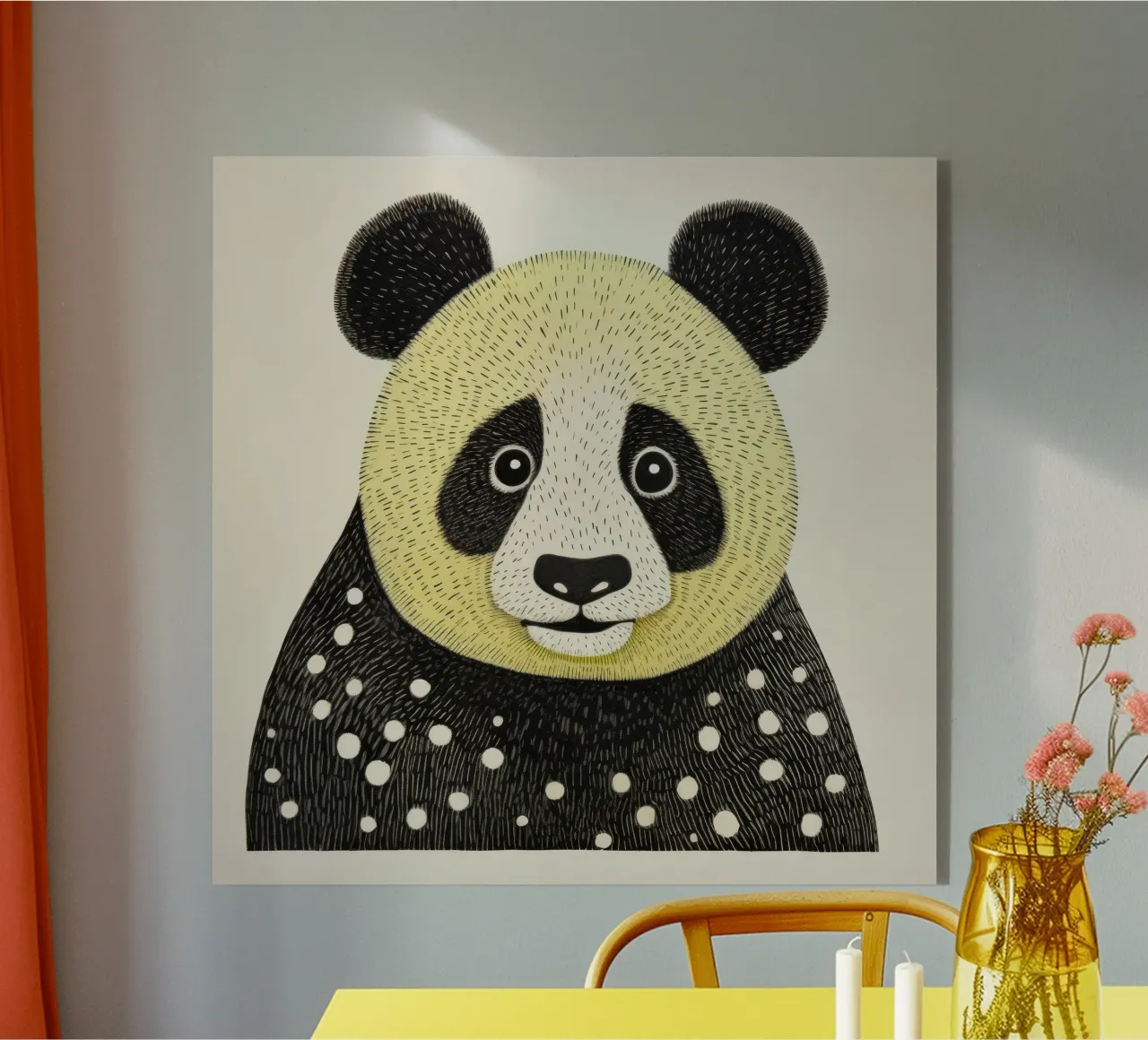 Panda verde plexiglass da Minimal Animal Art