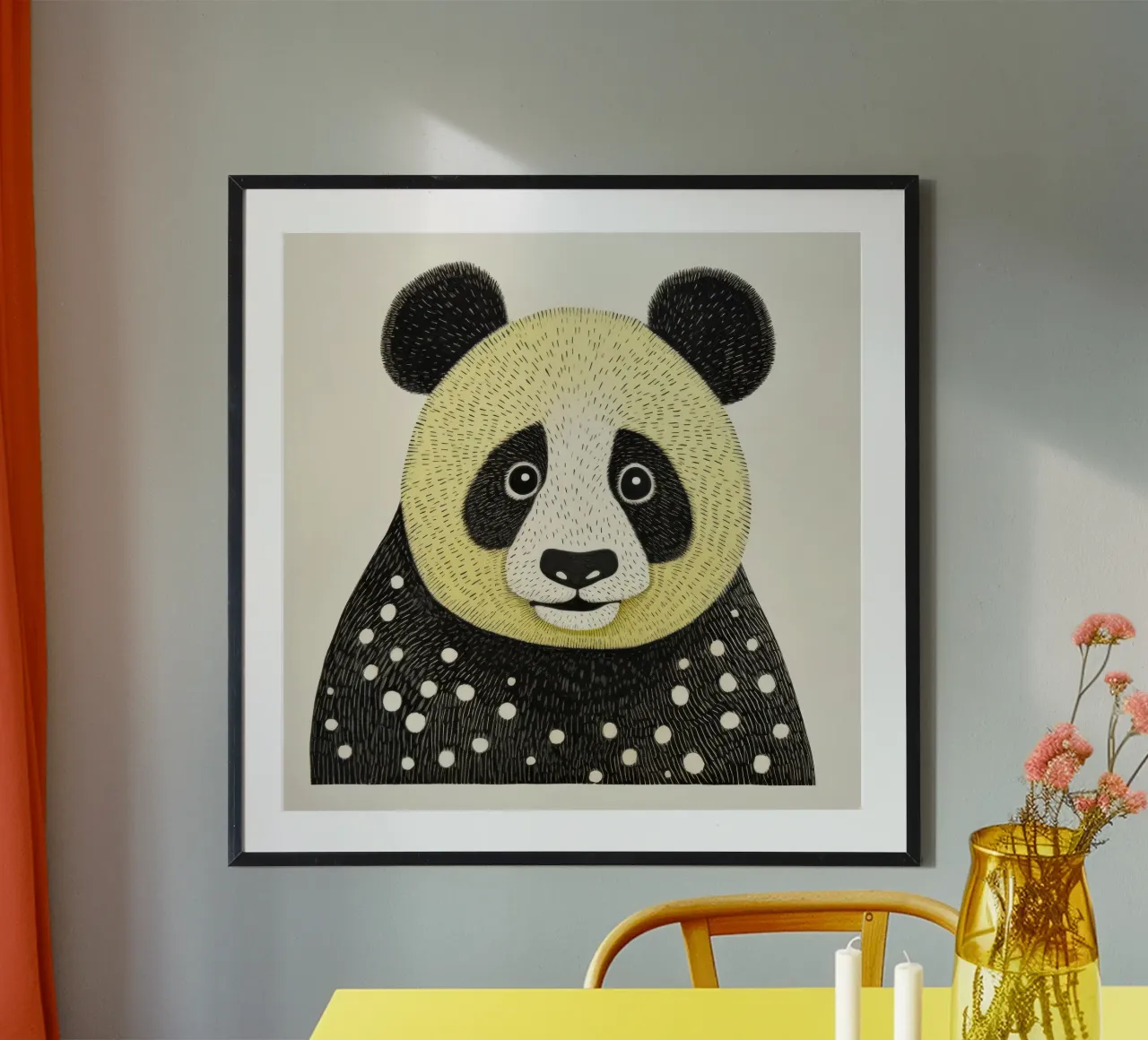 Panda verde 1 carta hahnemühle da Minimal Animal Art