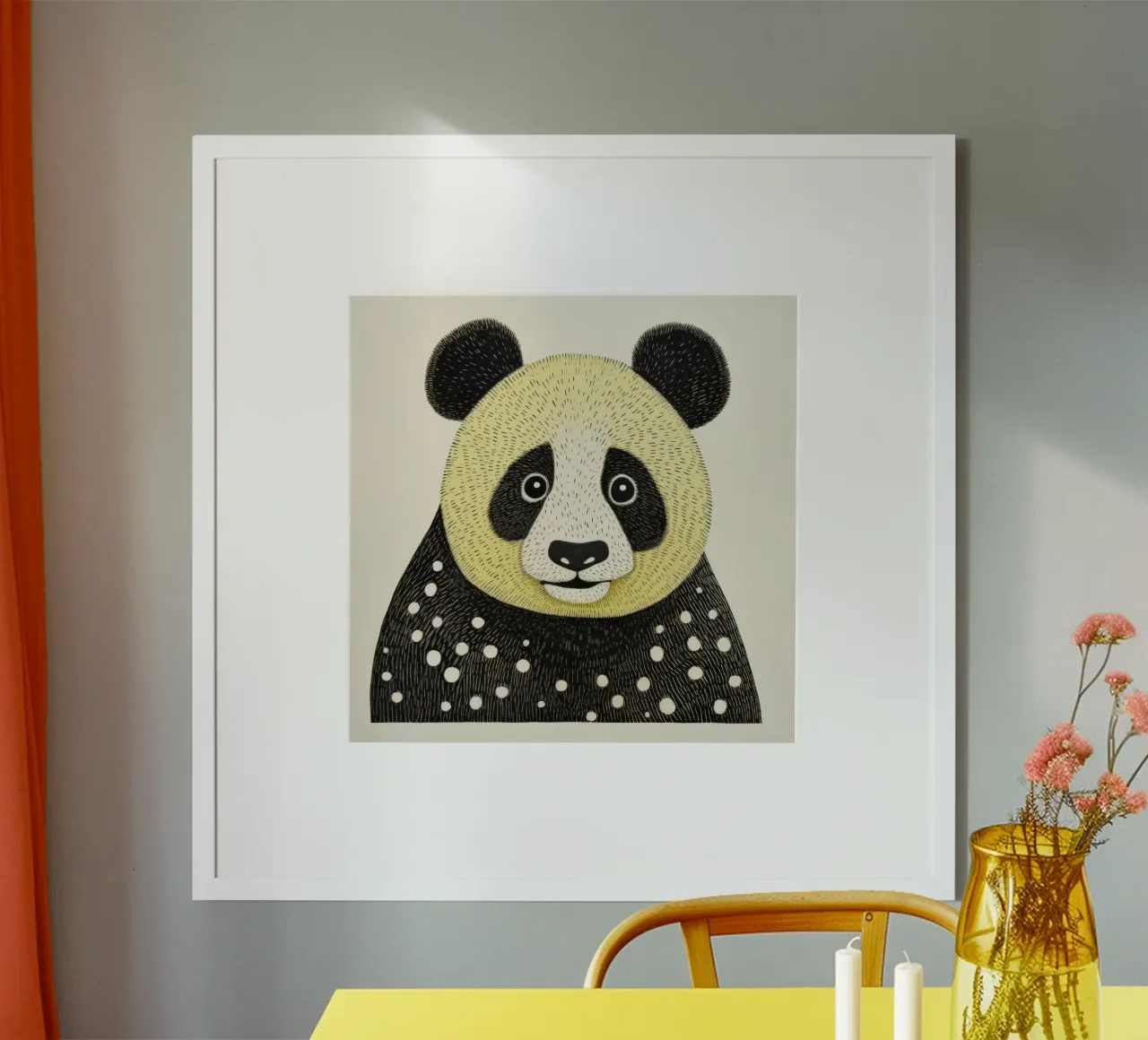 Panda verde 1 carta hahnemühle da Minimal Animal Art