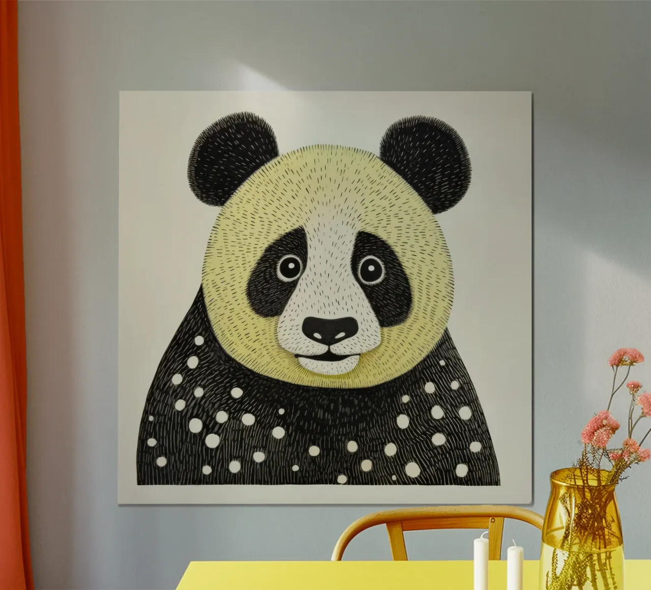 Panda verde 1 carta hahnemühle da Minimal Animal Art
