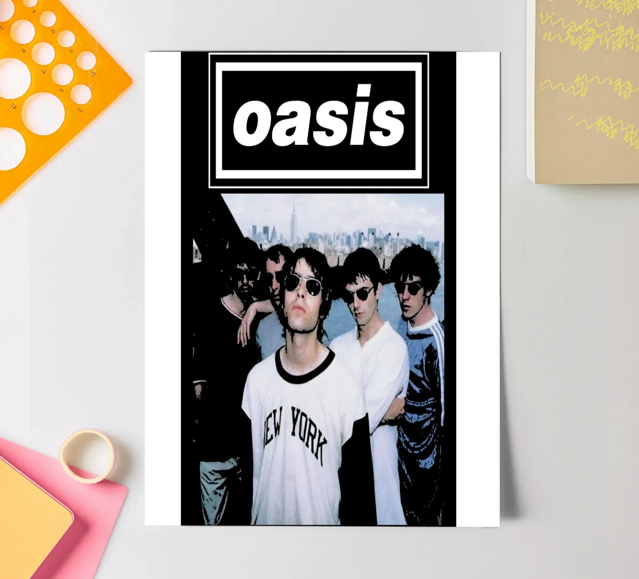 oasis britpop music band 7 Art sticker sheet by music soul