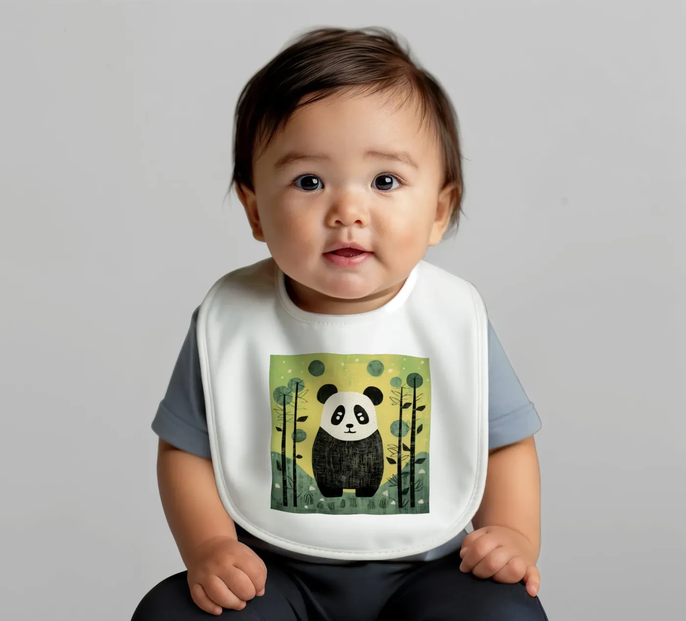 Panda verde bavaglino da Minimal Animal Art