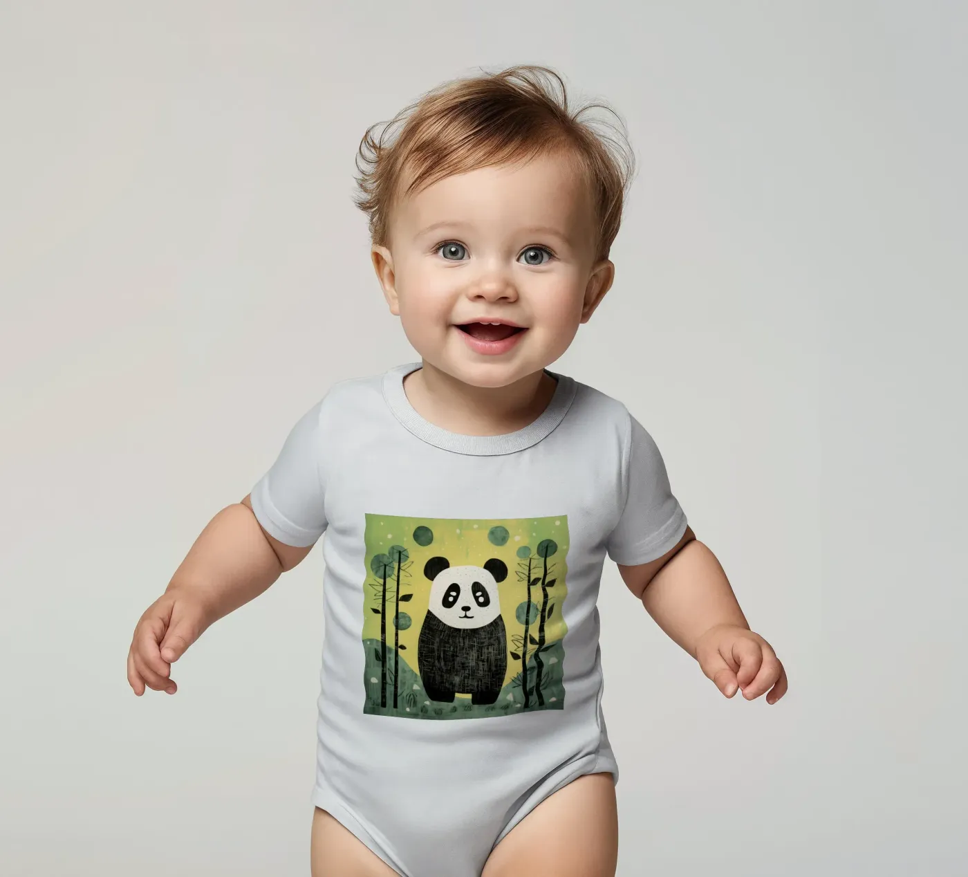 Panda vert body bébé de Minimal Animal Art
