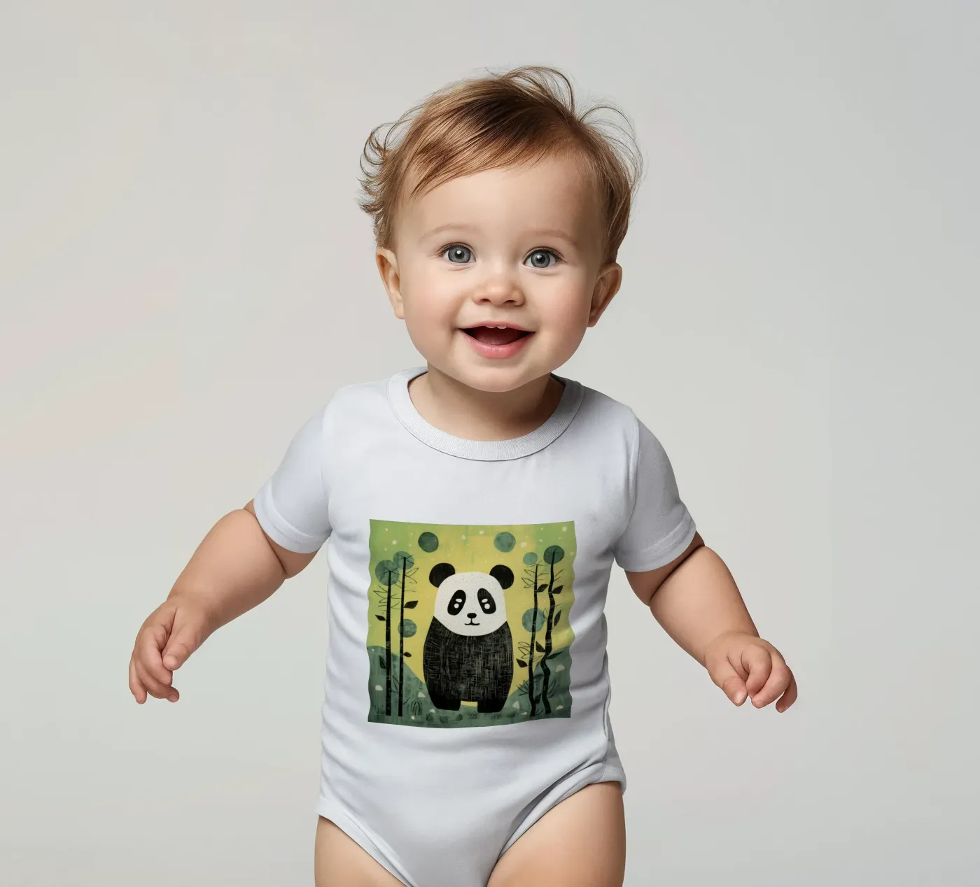 Panda vert body bébé de Minimal Animal Art