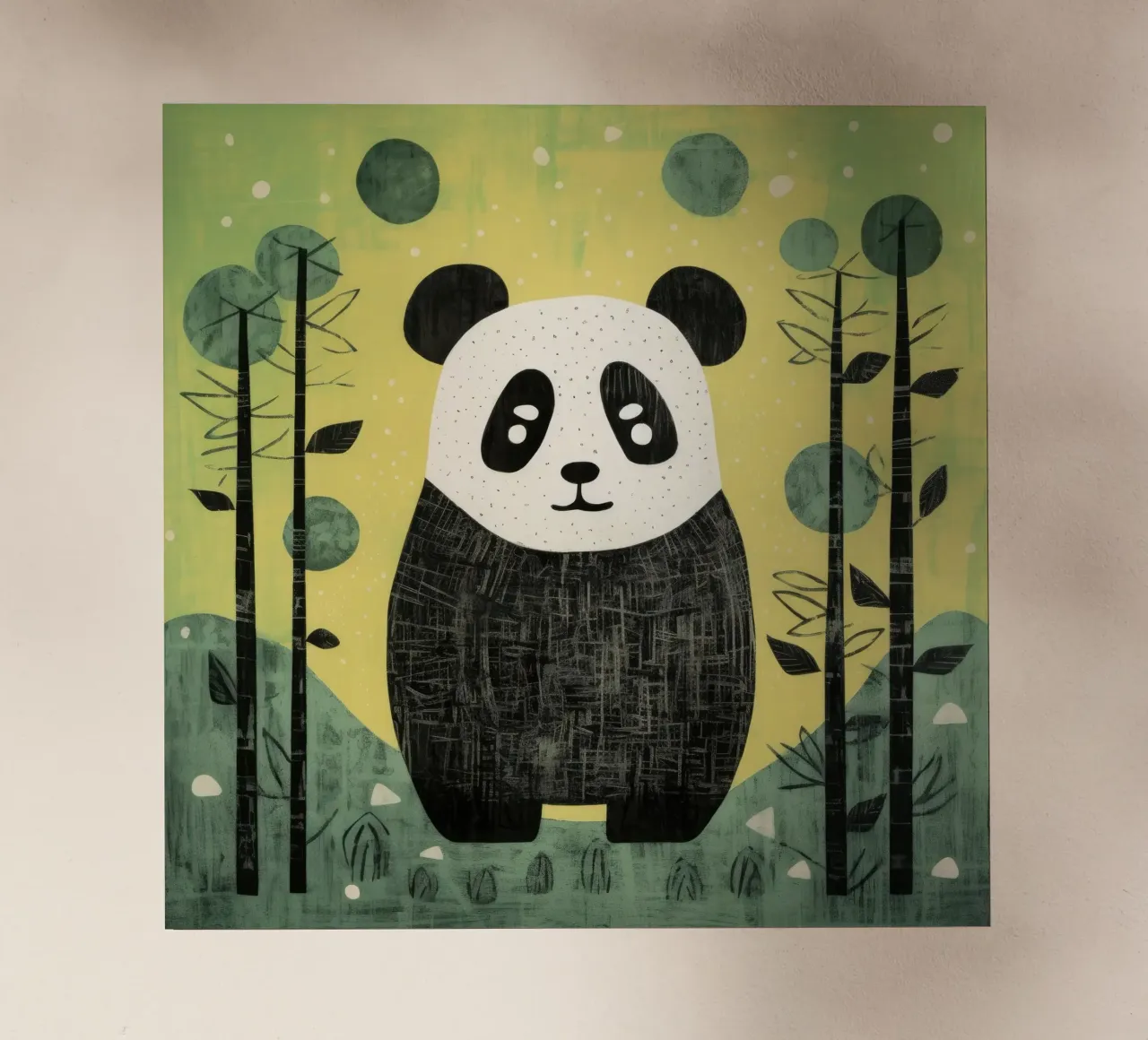 Panda verde 2 pellicola backlit da Minimal Animal Art