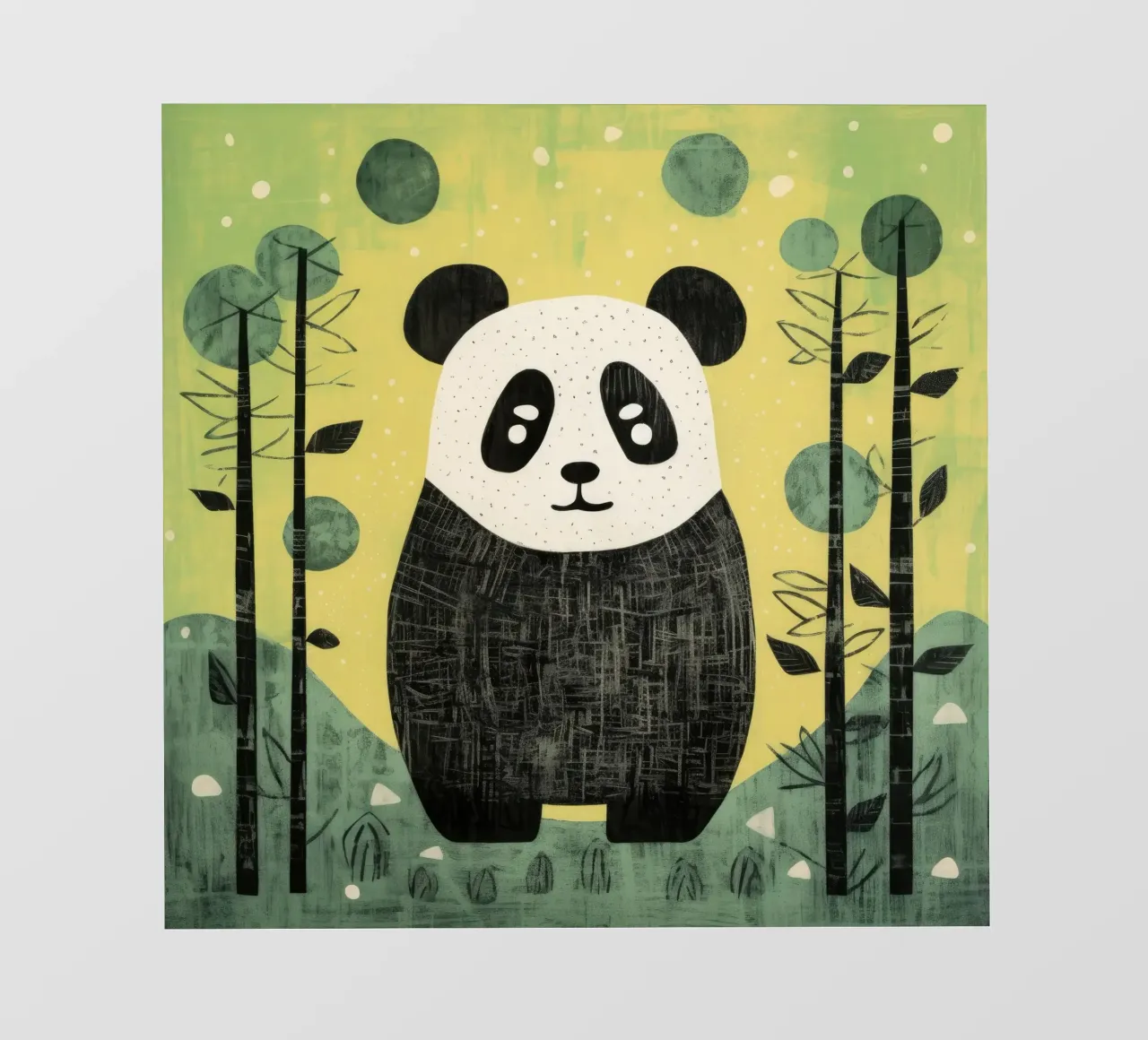 Panda verde 2 telo in pvc da Minimal Animal Art