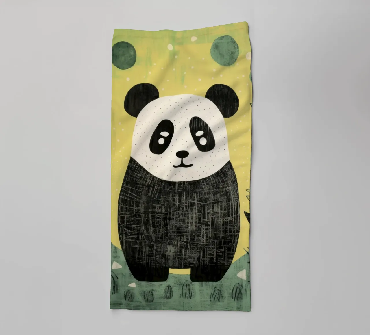 Panda verde 2 asciugamano da bagno da Minimal Animal Art