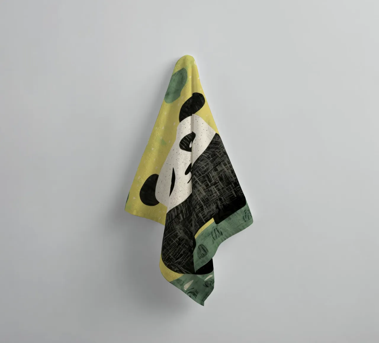 Panda verde 2 asciugamano da bagno da Minimal Animal Art