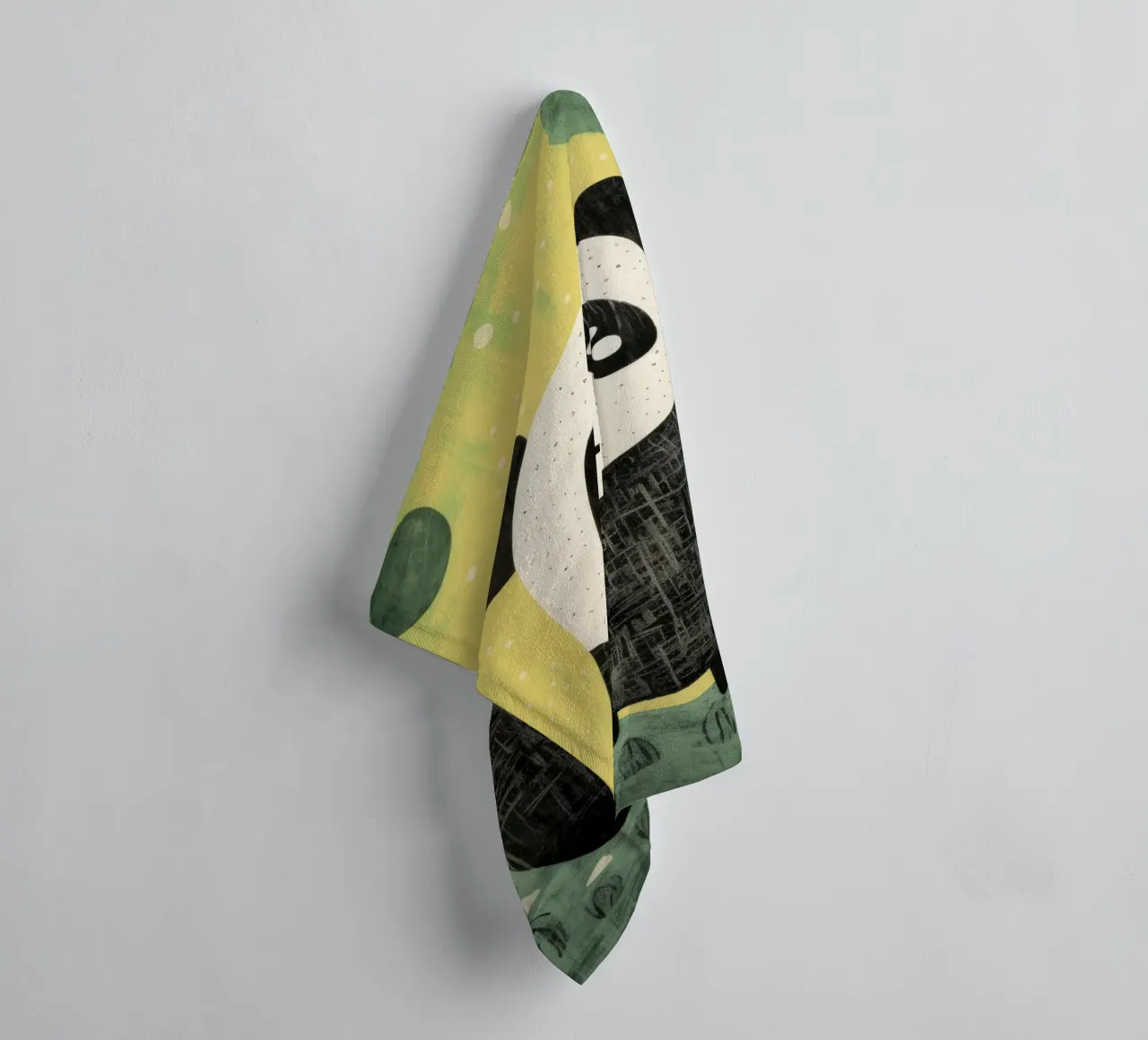 Panda verde 2 asciugamano da bagno da Minimal Animal Art