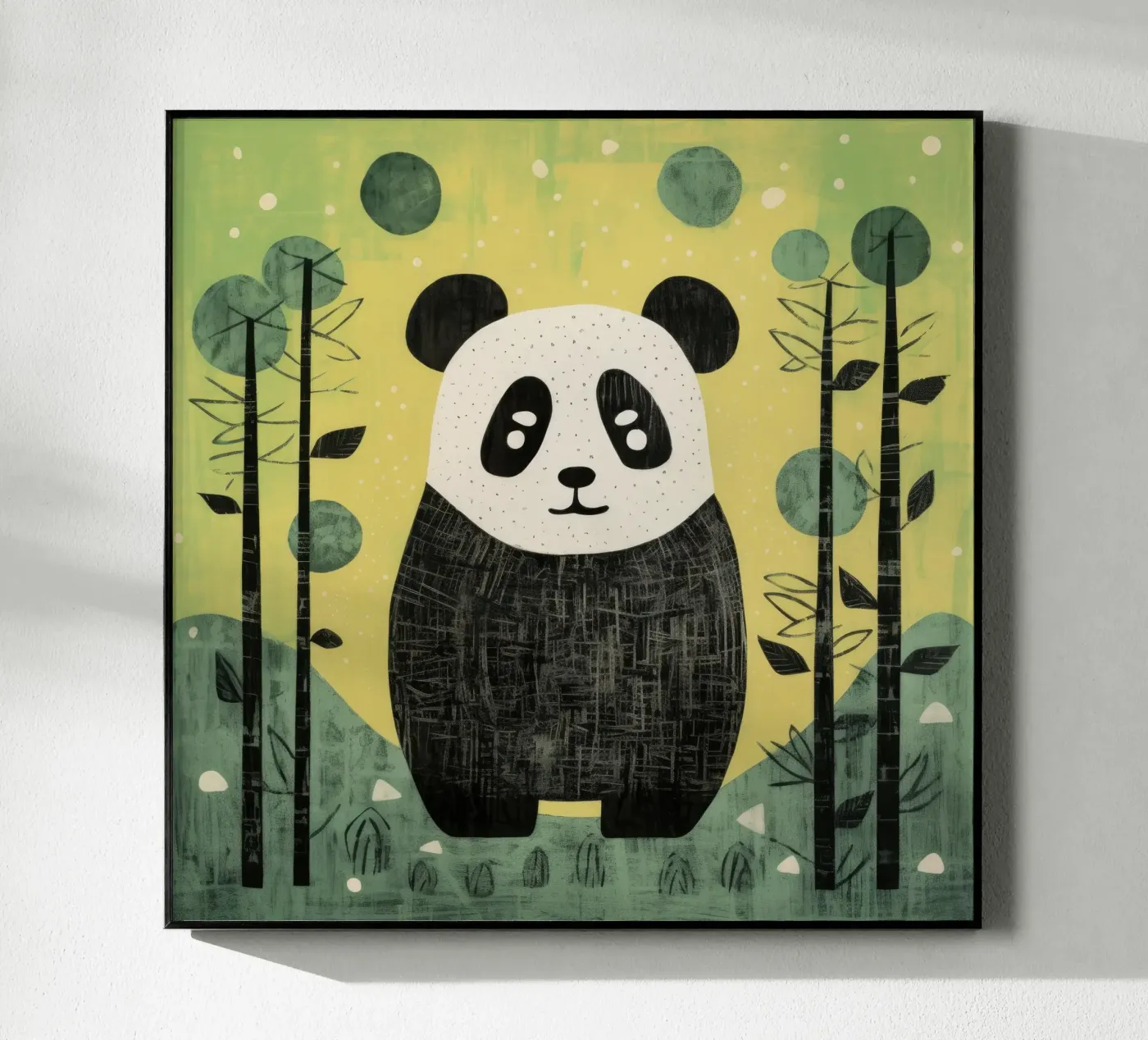 Green Panda acrylic glass by Minimal Animal Art