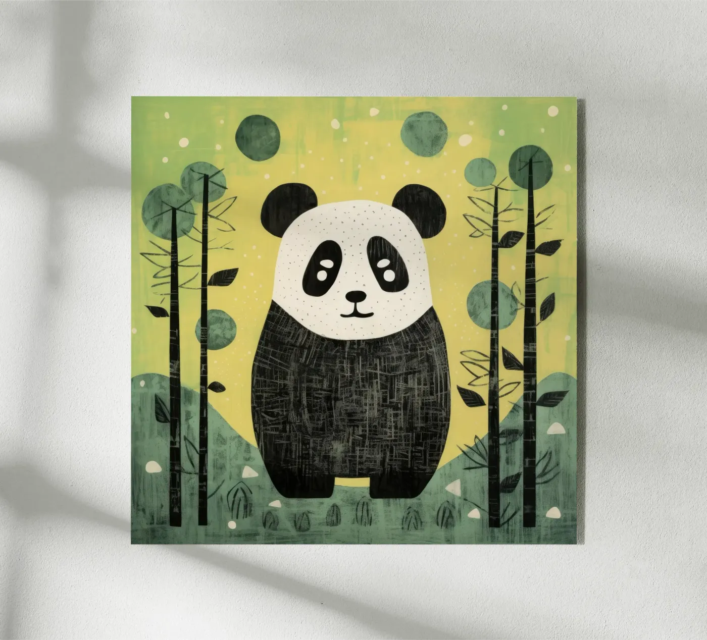 Green Panda acrylic glass by Minimal Animal Art
