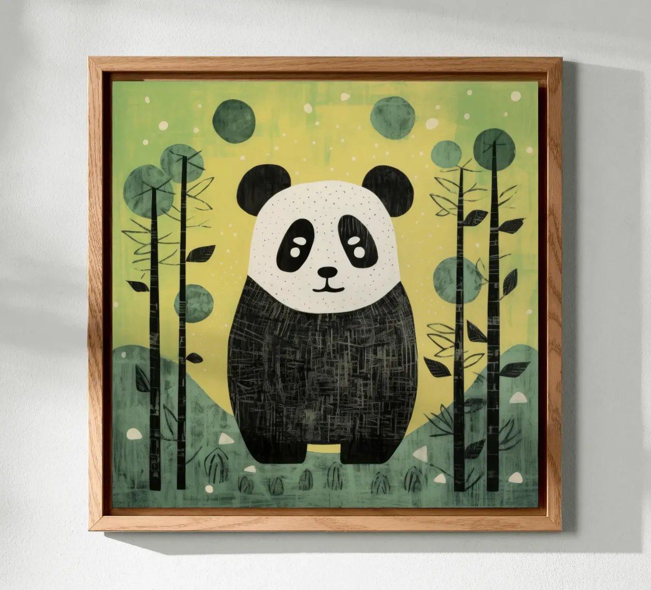Groene Panda 2 forex-plaat van Minimal Animal Art