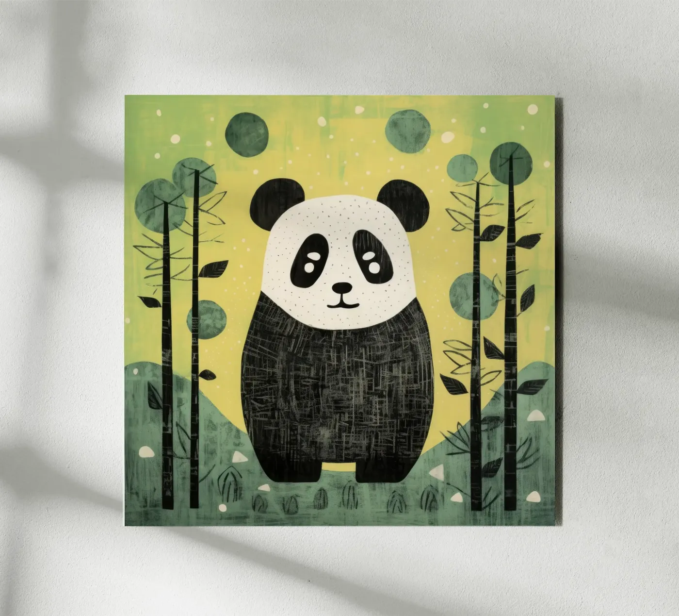 Panda verde alluminio dibond da Minimal Animal Art