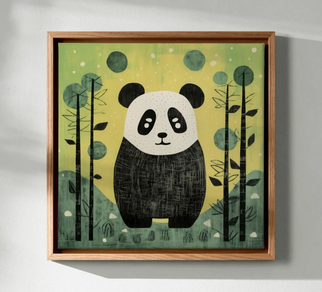 Panda verde tela da Minimal Animal Art