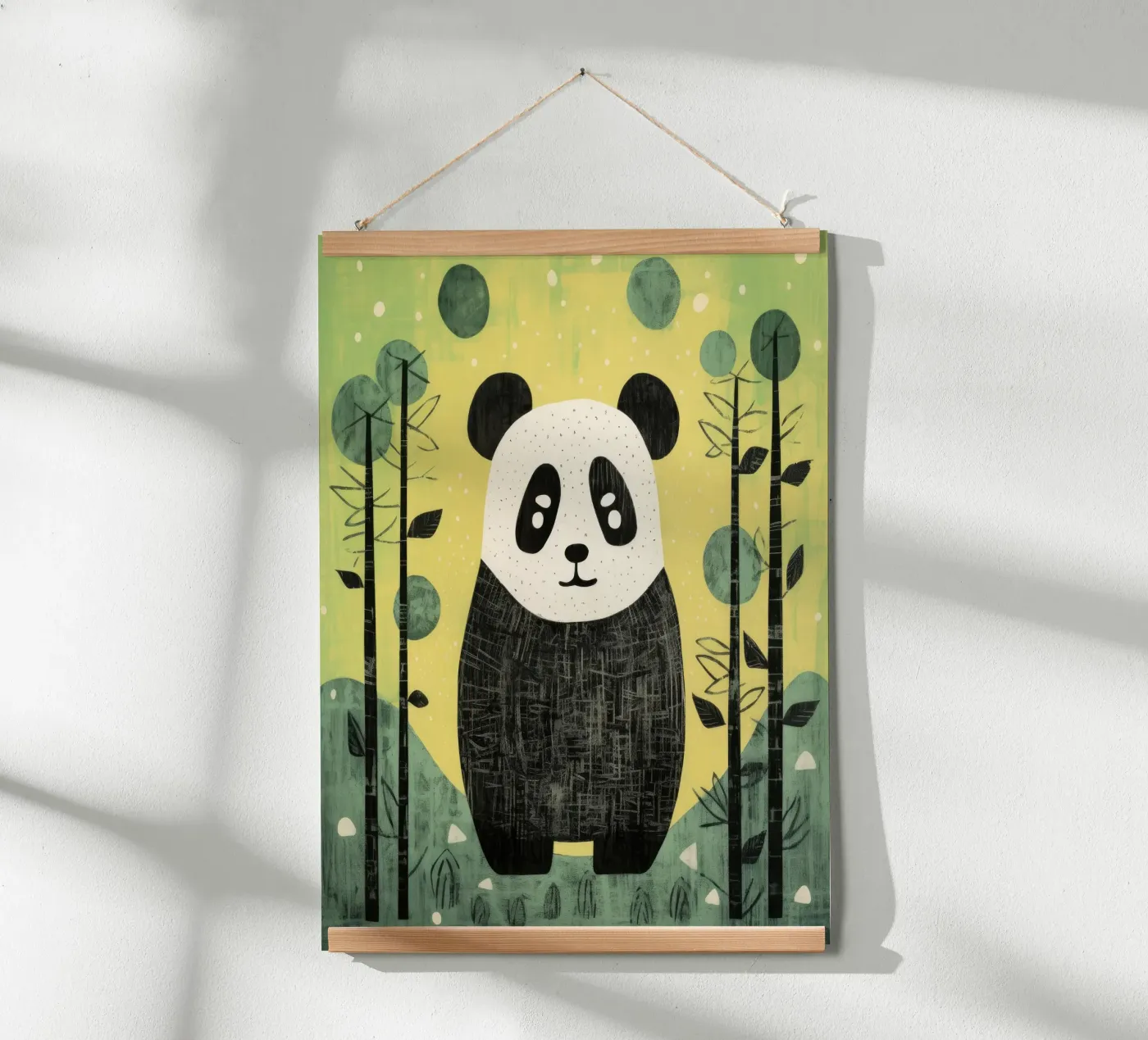 Groene Panda poster van Minimal Animal Art