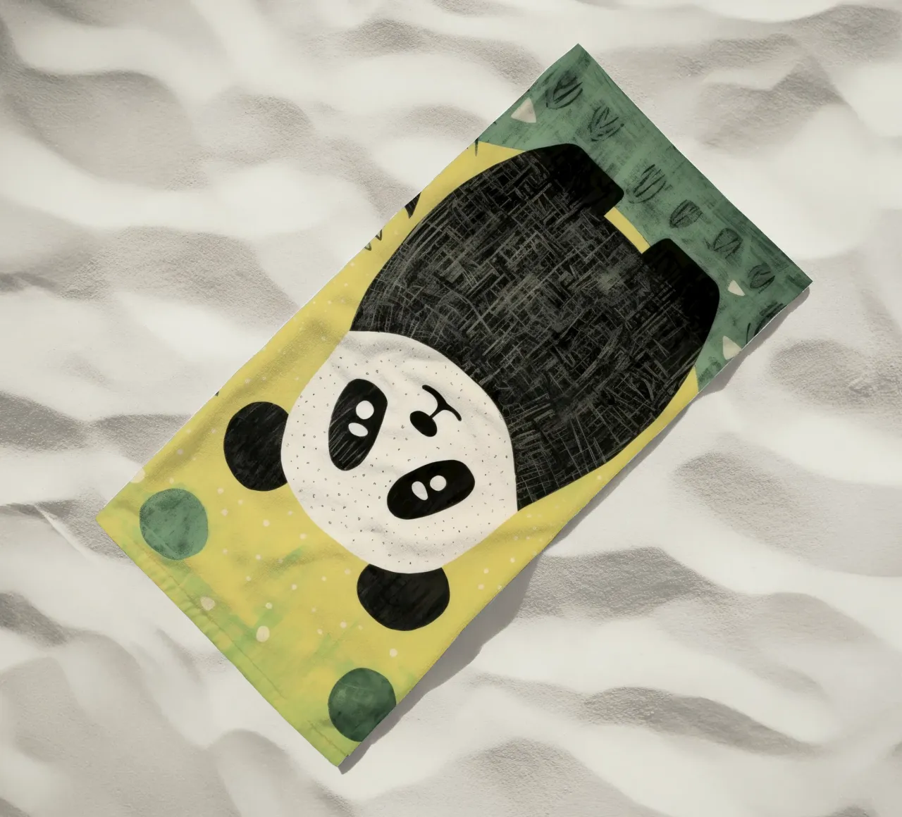 Panda verde 2 telo mare da Minimal Animal Art