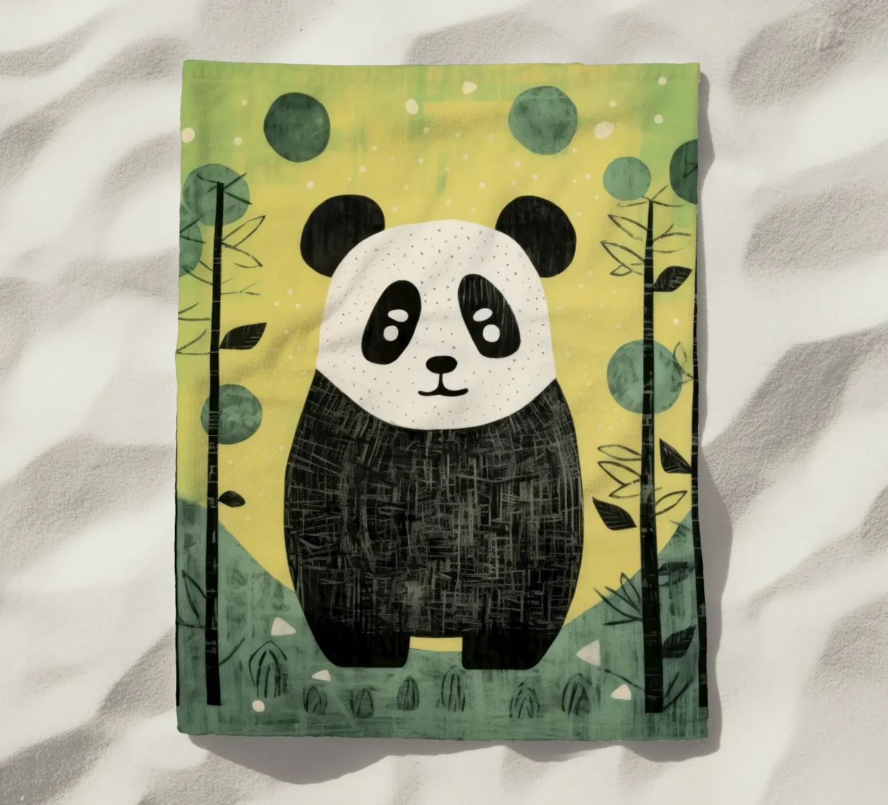 Panda verde 2 telo mare da Minimal Animal Art