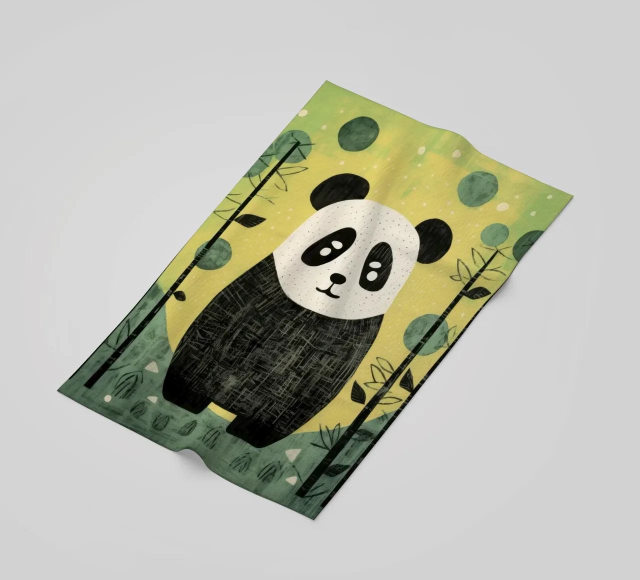 Panda verde 2 telo mare da Minimal Animal Art