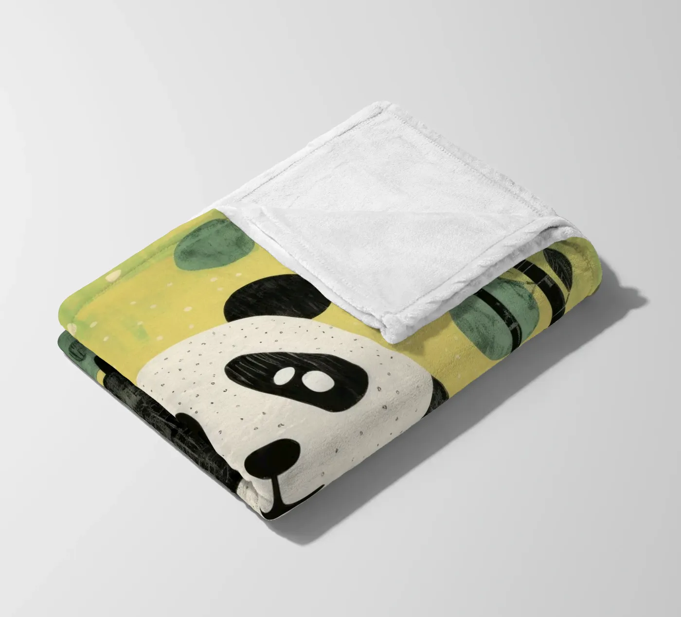 Groene Panda fleecedeken van Minimal Animal Art