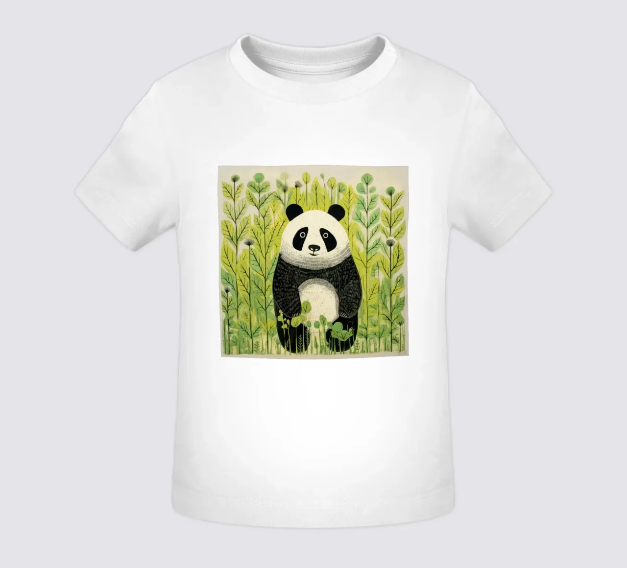 Panda verde 3 maglietta neonato da Minimal Animal Art