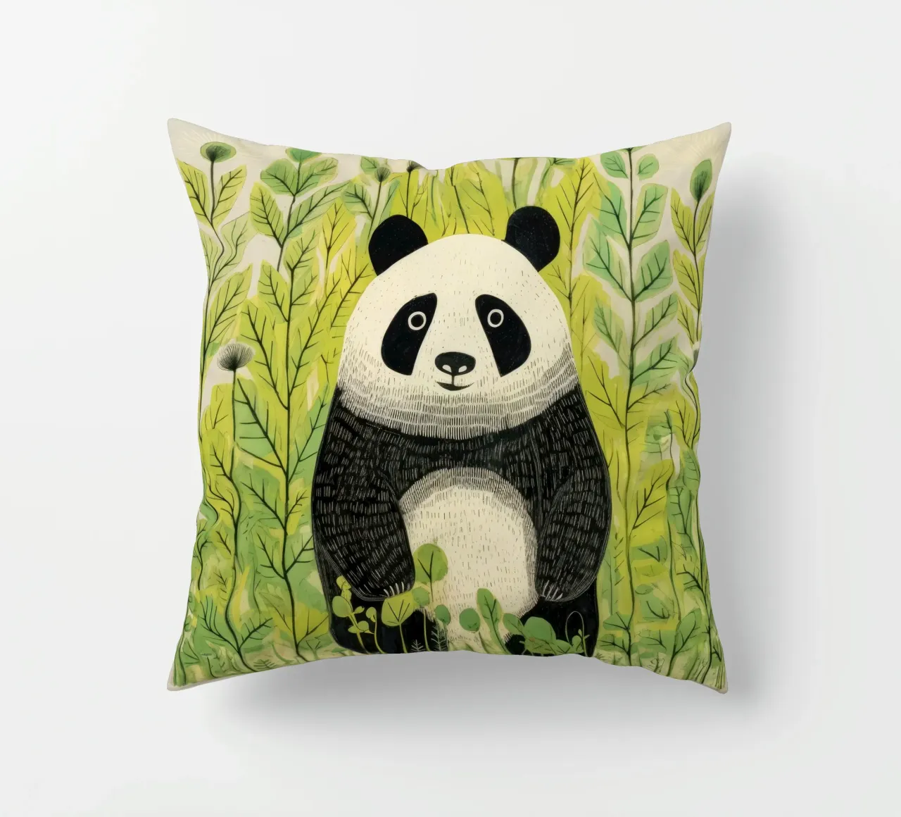 Panda verde 3 cuscino da Minimal Animal Art