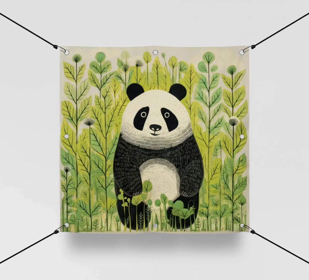 Panda verde 3 telo in pvc da Minimal Animal Art