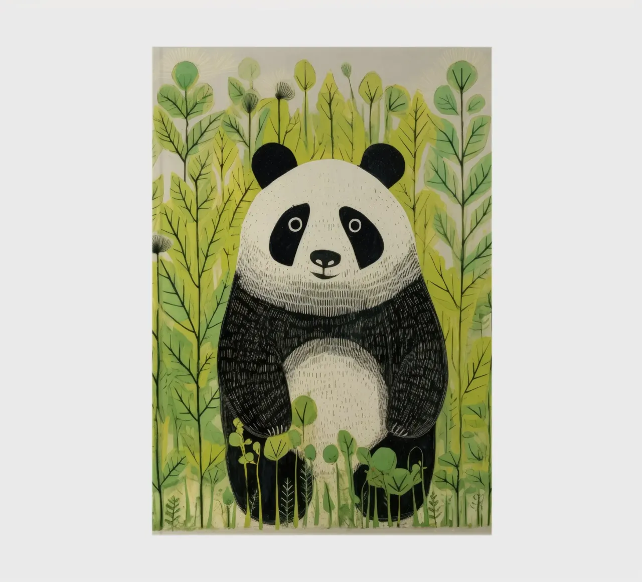 Green Panda 3 notebook by Minimal Animal Art