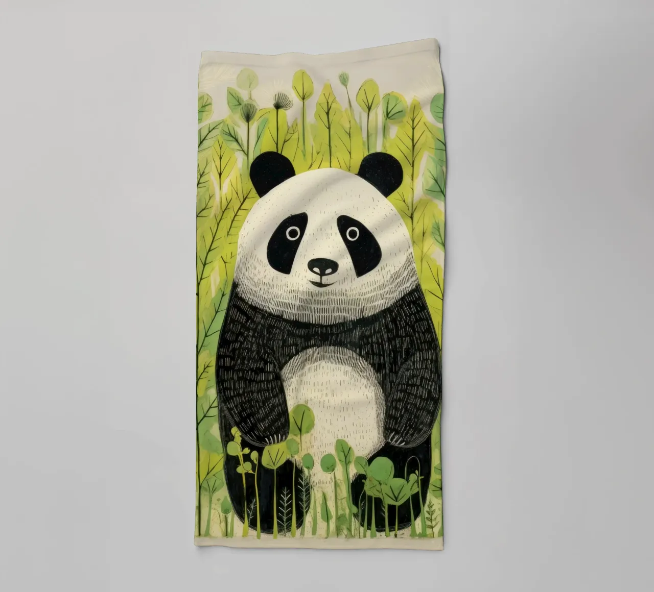 Panda verde 3 asciugamano da bagno da Minimal Animal Art
