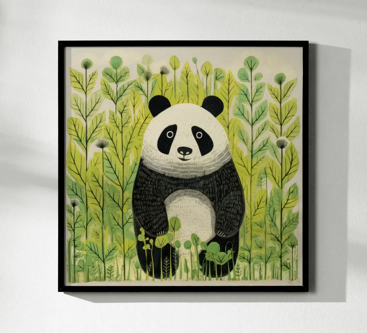 Panda verde 3 carta hahnemühle da Minimal Animal Art