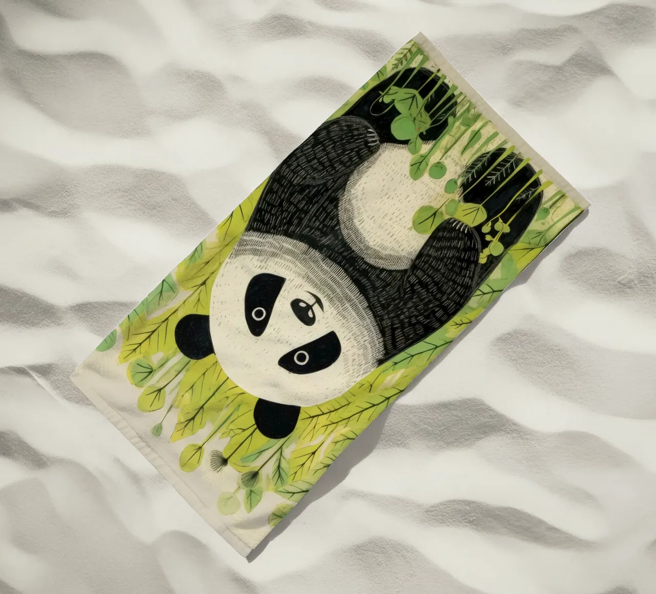 Panda verde 3 telo mare da Minimal Animal Art
