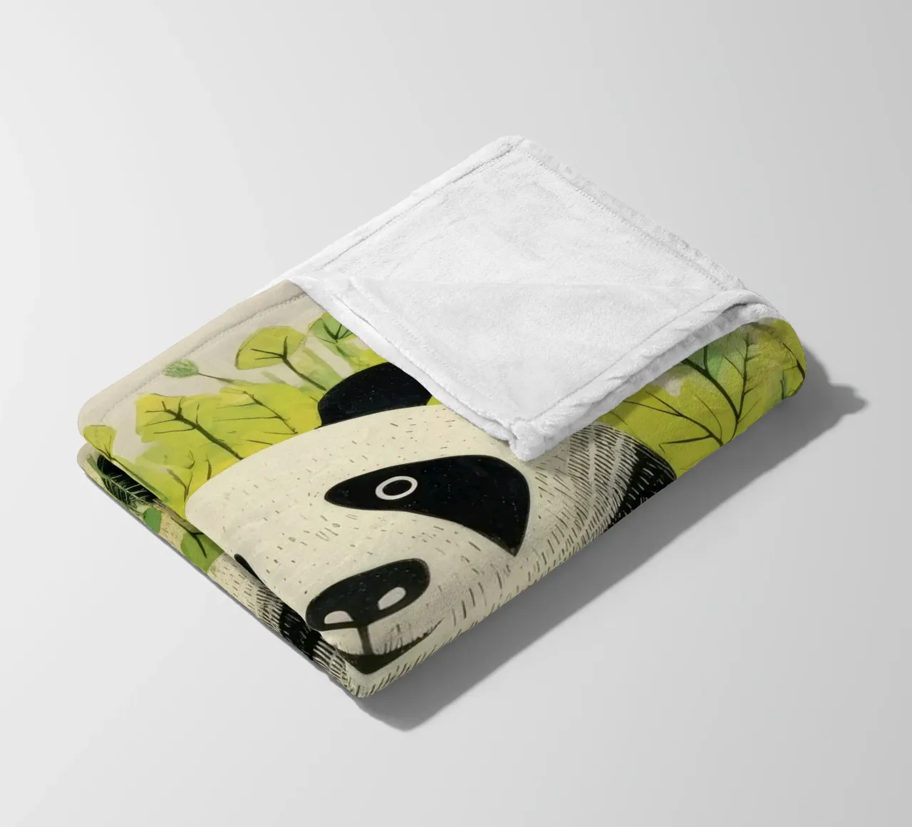 Panda verde 3 coperta in pile da Minimal Animal Art