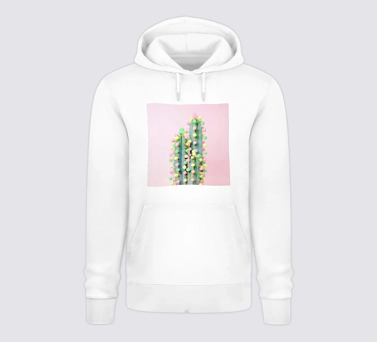 Marshmallow Cactus in Bloom felpa con cappuccio da Juj Winn