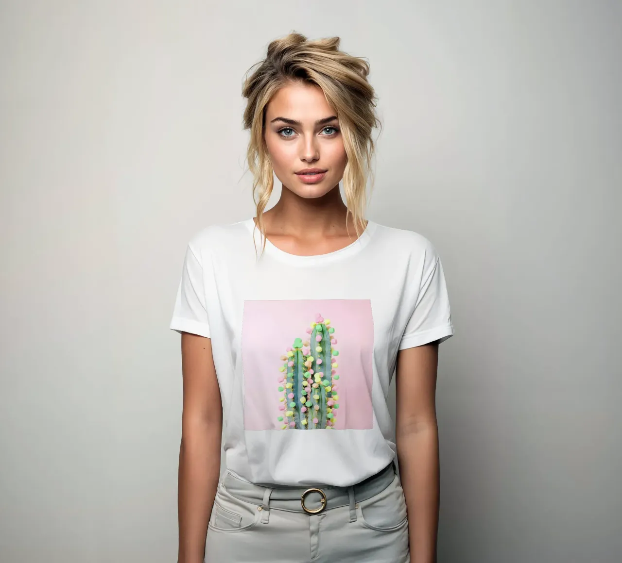 Marshmallow Cactus in Bloom t-shirt da donna da Juj Winn