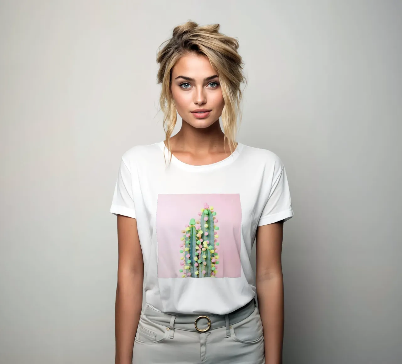 Marshmallow Cactus in Bloom t-shirt da donna da Juj Winn