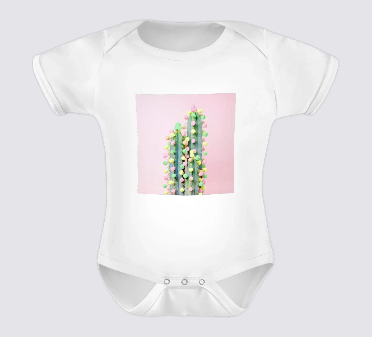 Marshmallow Cactus in Bloom body neonato maniche corte da Juj Winn