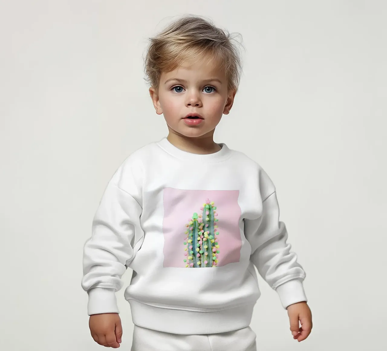 Marshmallow Cactus in Bloom Baby Sweatshirt von Juj Winn