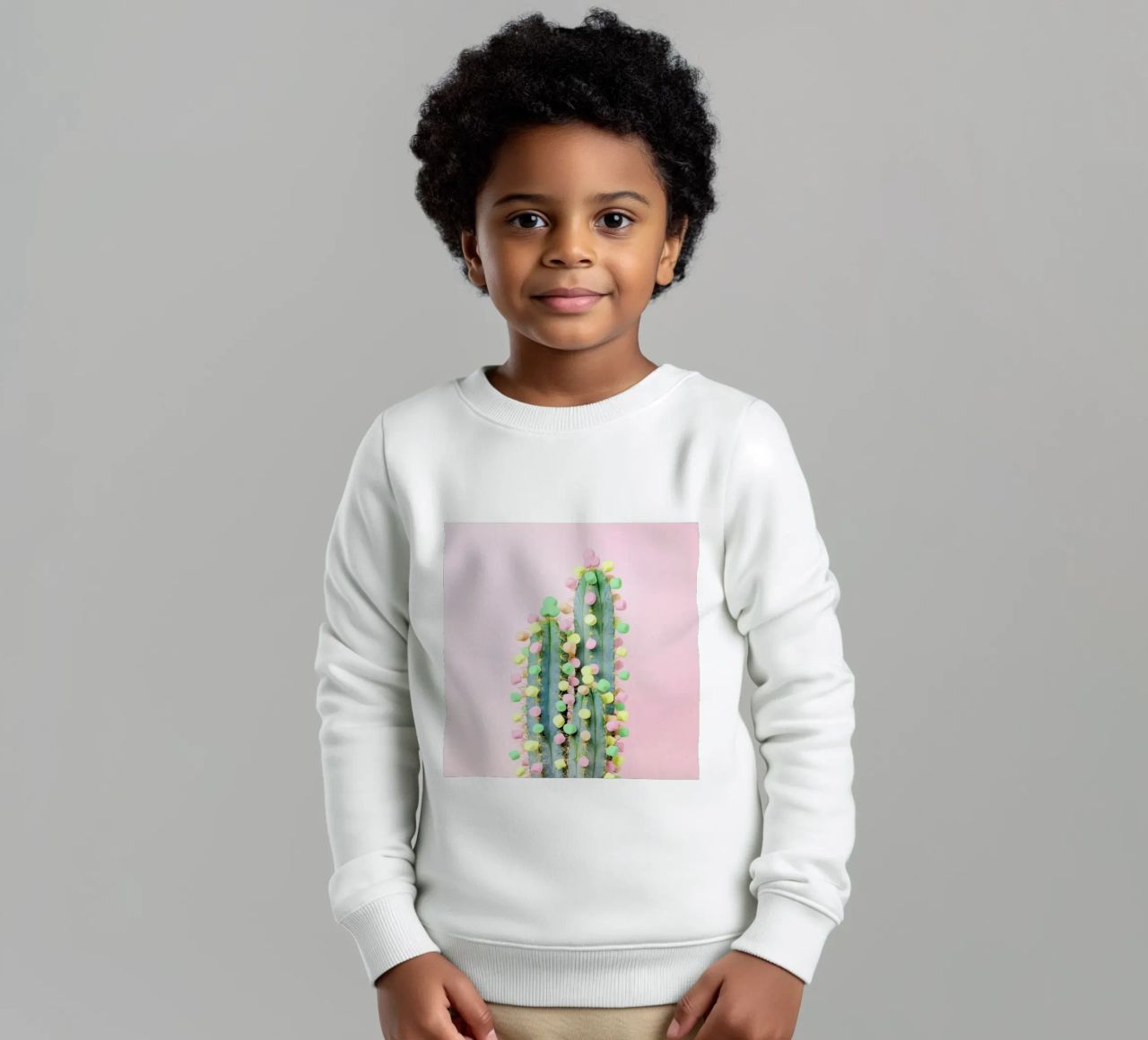 Marshmallow Cactus in Bloom felpa bambino da Juj Winn