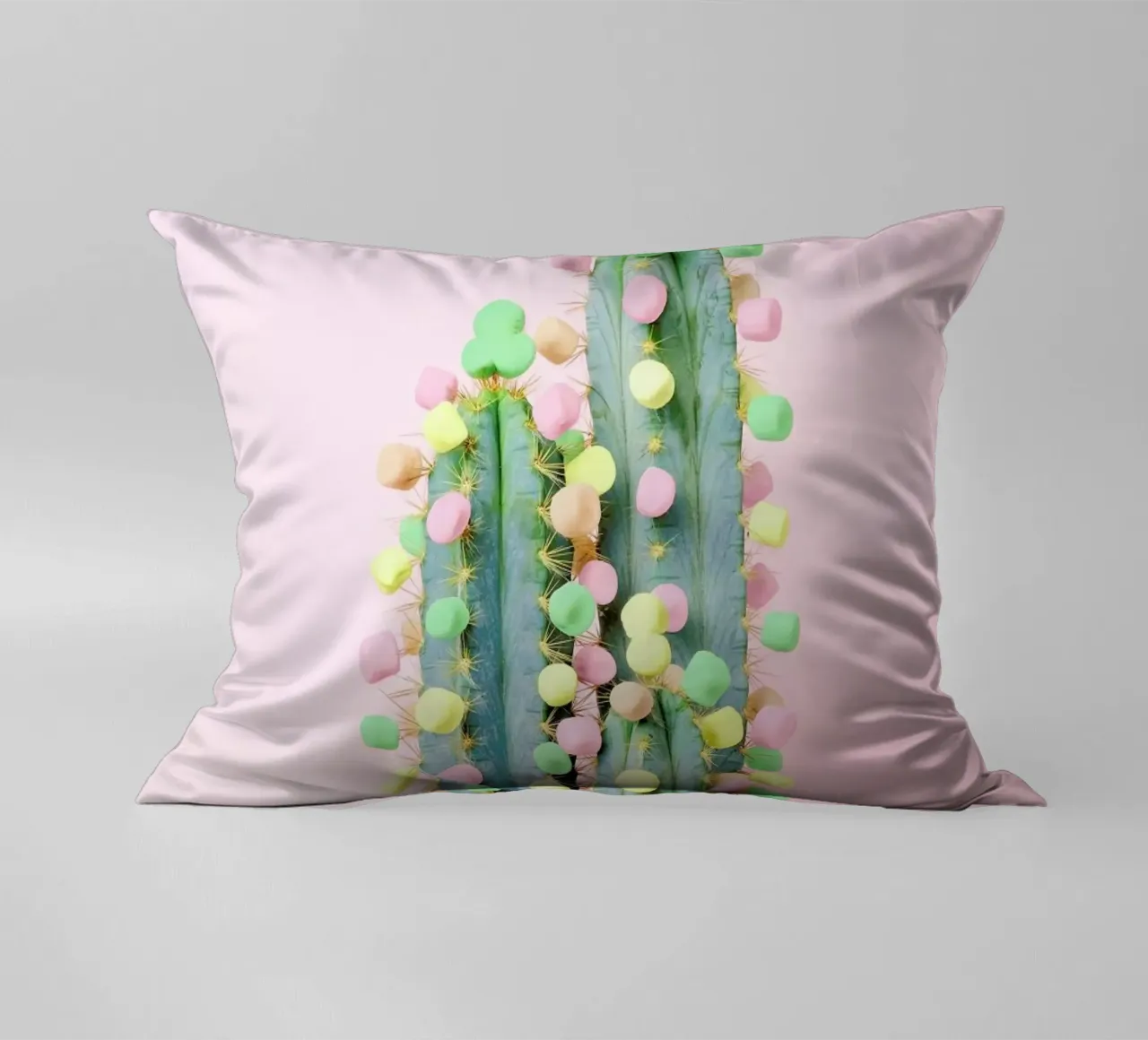 Marshmallow Cactus in Bloom Kissen von Juj Winn