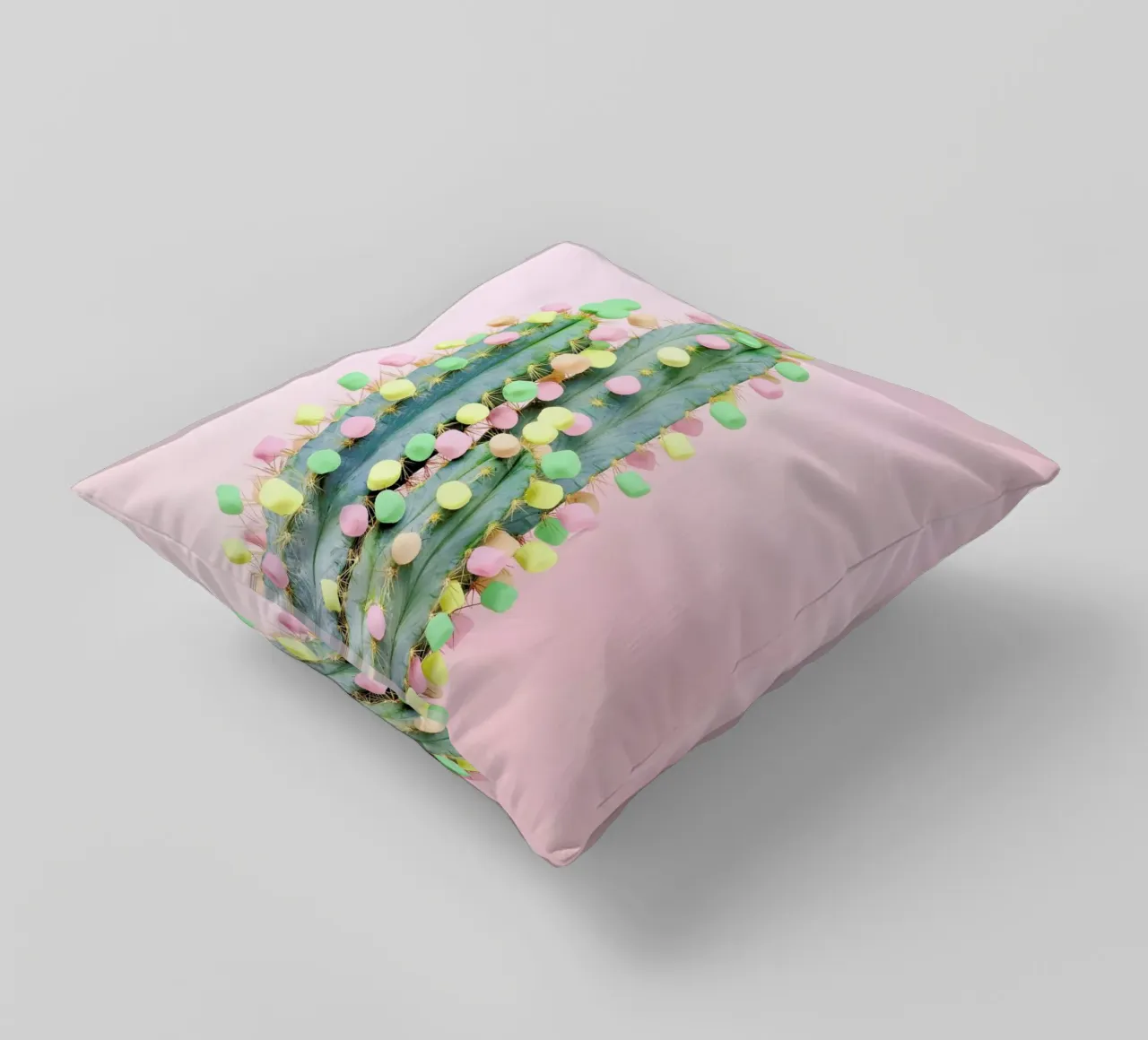 Marshmallow Cactus in Bloom cuscino da Juj Winn