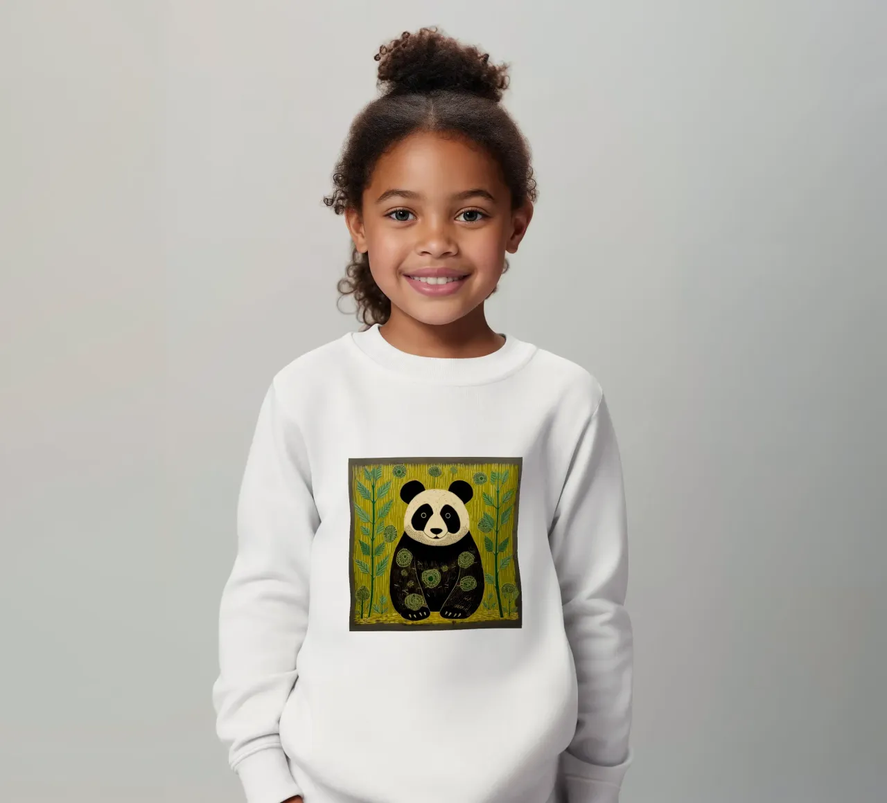 Panda verde 4 felpa bambino da Minimal Animal Art