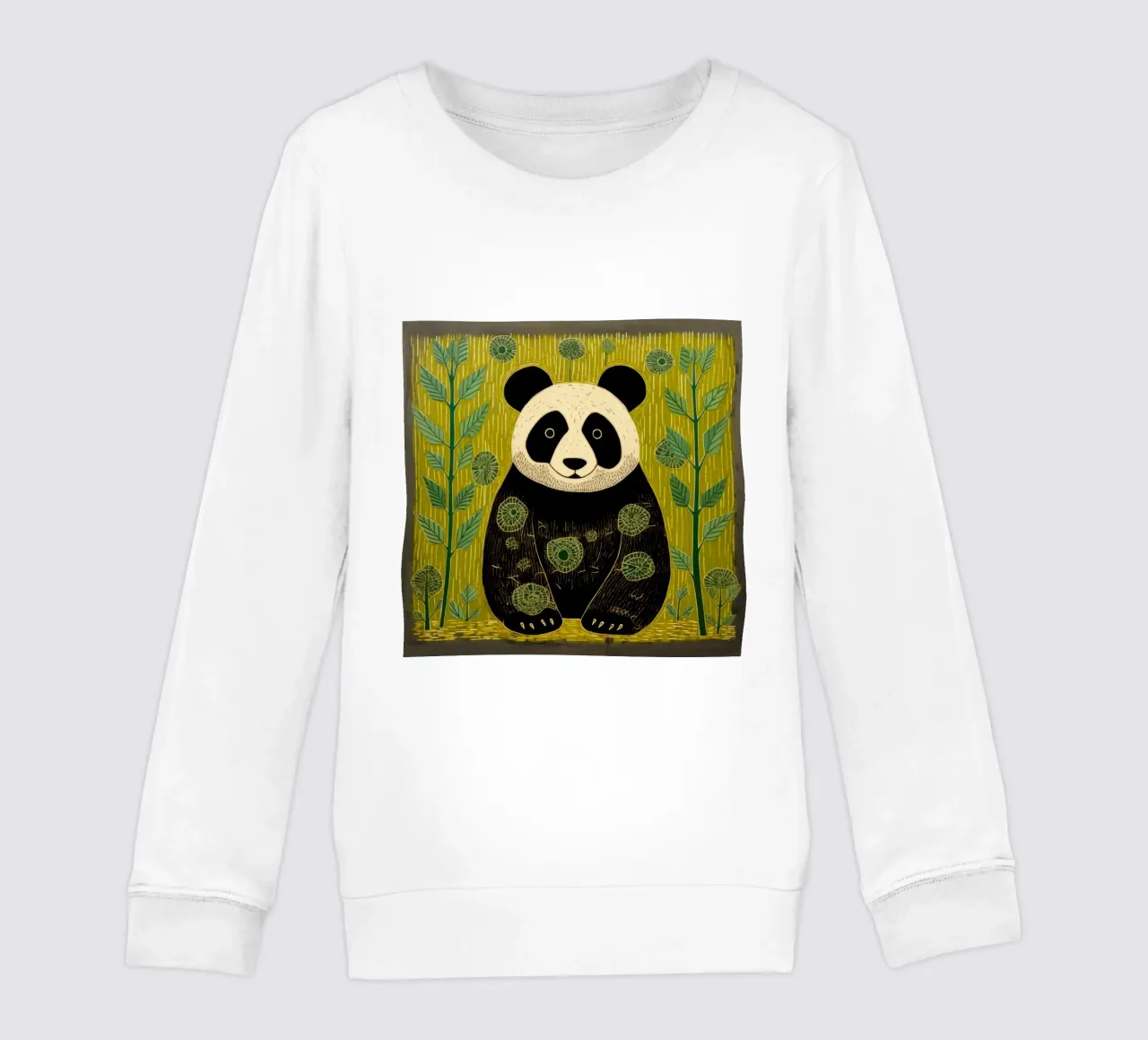 Panda verde 4 felpa bambino da Minimal Animal Art