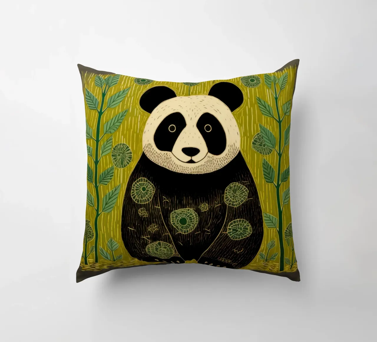 Panda verde 4 cuscino da Minimal Animal Art